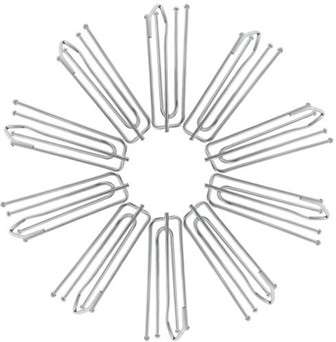 baotongle Vorhangfaltenhaken aus Edelstahl, 4 Zinken, Faltenhaken aus Edelstahl, 12 Stück (Vorhangringe Nicht im Lieferumfang enthalten)