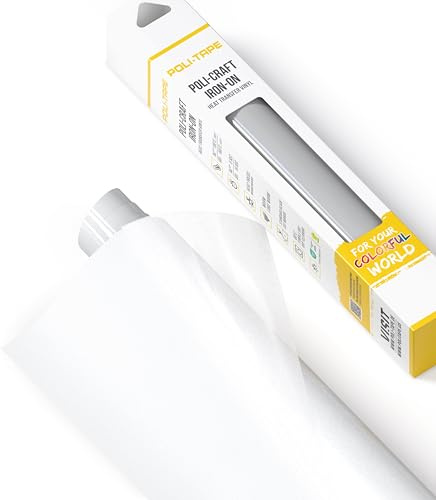 POLI-TAPE TUBITHERM® FLOCK transferfolie med sammetslen yta för textilier - flockfilm för strykning, plotterfilm för DIY-skjortor, Vit, 30,5 cm x 61 cm