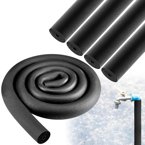 Pangda 4 Pcs 6 ft Pipe Insulation Foam Tube 1/4 Inch ID Foam Tubing Black Cover Heat Preservation for Outdoor Water Pipe Insulation,AC Unit, Guitar Stands, Exercise Machine Handle and Roof Rack
