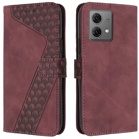OKZone Funda para Motorola Moto Edge 40 Neo,PU Cuero Flip Carcasa Fundas Móvil de Tapa Libro Caso Piel para Motorola Moto Edge 40 Neo,Billetera Tarjetero Case Telefono Cubrir Móvil Phone Cover（Rojo