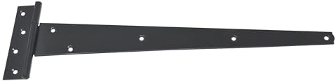 Garden Gate Hinges, Shed Gate, Barn Gate,18 inch, 450mm, Black, Galvanised, Pair (Black)