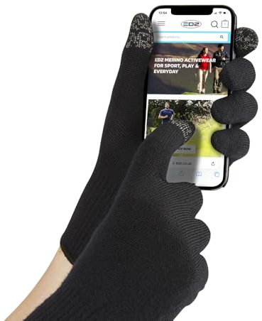 EDZ Merino Wool Touchscreen Liner Gloves
