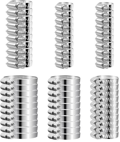 TRUEIN 60PCS Fascette Stringitubo Aria In Acciaio Inox, Morsetti Per Tubi Flessibili, Stringitubo Per Condotti, Fascette Stringitubo In Metallo Per Il Fissaggio Dei Tubi Di Uscita Dell'acqua e Del Gas