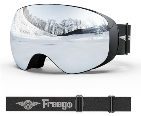 Silkycasters Ski Goggles PRO, Interchangeable Lens 100% UV400 Protection, Unisex Snow Goggles for Men & Women
