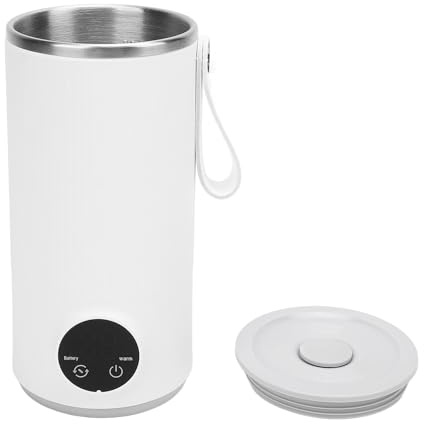 Hervidor Eléctrico Inalámbrico, Hervidor de Leche Materna Portátil, Diseño de 4 Temperaturas Ajustables de 400 Ml, Caldera de Agua Pequeña con Carga USB de 6000 MAh para té, café