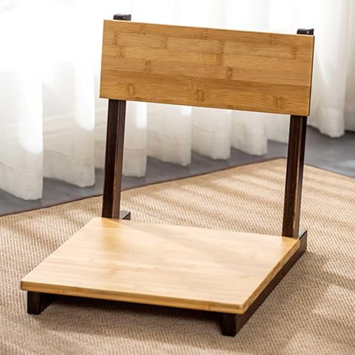 JvFbjLF Bodenstuhl aus Holz, tragbarer Stuhl ohne Füße mit Tatami-Stuhl und Rückenlehne, Liegestuhl for Faule Personen auf der Fensterbank zu Hause, Liegestuhl for drinnen und draußen(Original Color)
