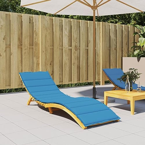Kissen für Sonnenliege, 200 x 50 x 3 cm, Oxford-Stoff, Sitzpolster für Gartenbank, Terrasse, Möbel, Dekoration, Blau