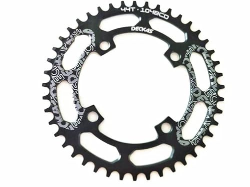 DONGLING Kettenblatt Rundes 104BCD 40/42/44/46/48/50/52 T Mountainbike MTB-Fahrrad for 8-12-Gang-Kurbelgarnitur Aluminium-Kettenblatt Kettenblatt 38 ZäHne(50T,Noir)