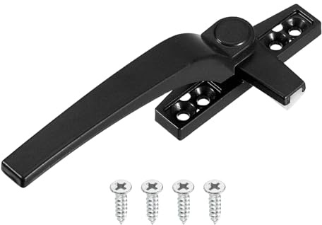 sourcing map 1Pcs Casement Window Locking Handle, Zinc Alloy Locking Handle Grasp Grip Left Hand for Windows, Black
