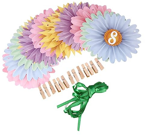 Abaodam 1 Satz Foto Pull-Flag bling 12 Monate Fotobanner Ballons Dekorationen Neon wandverkleidung wand polsterung Sonnenblumen-Geburtstagsfoto Ammer Foto DIY Wimpelkette die Seide
