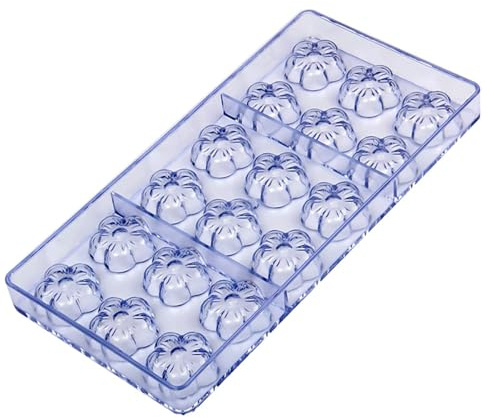 Moule à chocolat en forme de fleur en polycarbonate de qualité alimentaire avec 18 emplacements pour la fabrication de bonbons et la cuisson à domicile