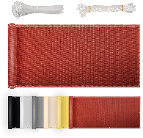 Outdoor Garden Balkonsichtschutz, 120 x 400 cm, wetterfester Zaun, Sonnenschutz mit Kabelbindern und Seil, wasserdichtes Polyester-Material für Privatsphäre und Schutz