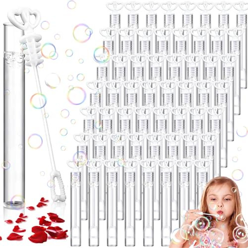 POWZOO 60 Stück Mini Seifenblasen Set,Seifenblasen Kinder,Seifenblasen Stab,Wedding Bubbles,für Verlobung,Seifenblasen Hochzeit,Mitgebsel Kindergeburtstag,Outdoor-Aktivität,Geschenk Mädchen 4 Jahre.
