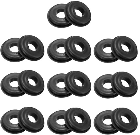 QUARKZMAN 15 Piezas Sello de Mano Alegre, Arandelas de Goma TPE Elásticas Redondas para Camiones Semi Remolques Partes de Manguera de Aire de Freno (Negro)