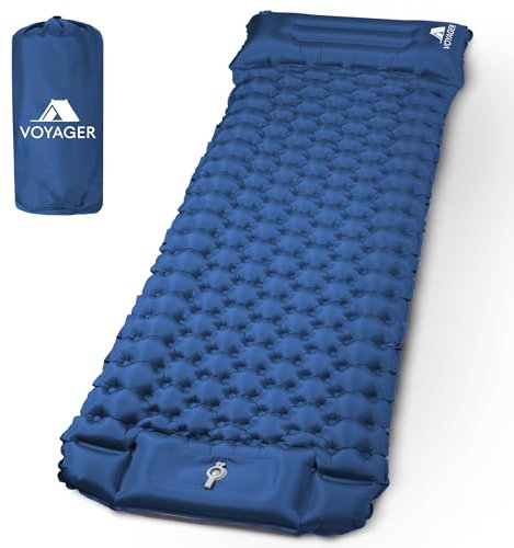 Voyager Single Ultralight Sleeping Pad, Durable 40D Nylon + TPU, Self-Inflating Camping Mat, Compact Inflatable Mattress for Camping, Hiking, Backpacking, Air Mats with Carry Bag, Sleeping Mats