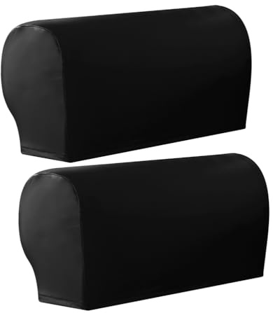 MAGICLULU Stretch Sofa-Armlehnenbezüge Aus Pu-Leder 18.00X7.87X7.87In Wasserdicht Elastisch Passend Couch Und Sessel Armschoner Schutz Vor Kratzern Und Abnutzung Für Zuhause