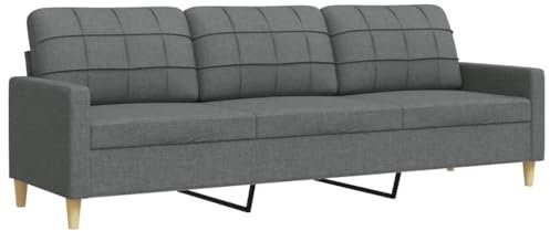 ULUYYUC Outdoor Couch Big Sofa Küchensofa Moderne Sessel - 3-Sitzer-Sofa Dunkelgrau 210 cm Stoff für Jugendzimmer Schlafzimmer Balkon Küche