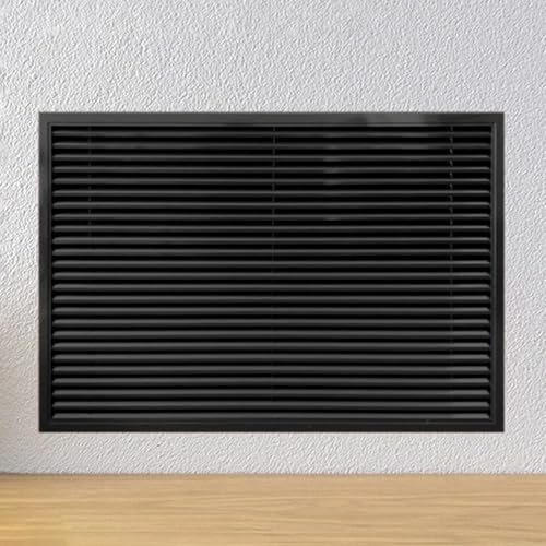 Grille Cache Radiateur en Aluminium, Cache-radiateur, Meuble Cache Radiateur pour Conduit de Ventilation Mural ou Plafond, Coffrage Cache Tuyau de 15 à 60 cm(Black,60x60x2.5cm/24x24x1in)