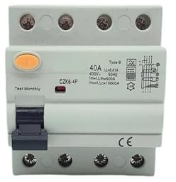 Disjoncteur différentiel 2P / 4P 63A 30mA 100mA 300mA type B 10KA RCCB RCD(4P63A30MA)