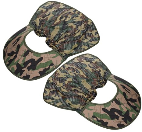 Hemobllo 2 Piezas Visera de con Ala Ancha para Construcción Protector Solar con Sombreado de Cuello Transpirable Compatible con Cascos de Seguridad para Trabajo al Aire Verano