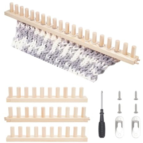 UNICRAFTALE 47 Webstuhlrahmen Aus Holz Für Selbstgemachte Überwurfdecken. Faltbarer Und Tragbarer DIY Webstuhl Für Grob Gestrickte Decken Für Anfänger Und als Heimdekoration Geschenk Für Bastell