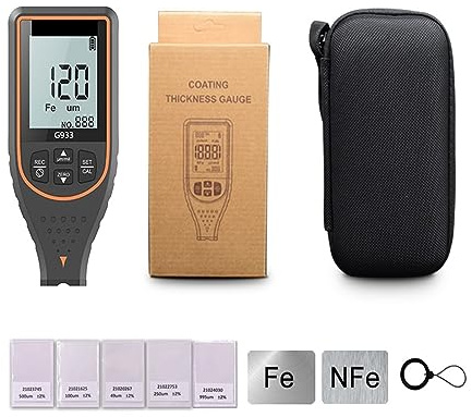 Spessimetro Vernice Misuratore di spessore del rivestimento 0-1700/0,1 micron FE NFE Strumento di verniciatura Tester di misurazione dello spessore del film di vernice for auto(G933)