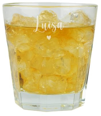 Herz & Heim® Trinkglas personalisierbar mit Gravur – Leonardo Glas 265 ml – Glas mit Namensgravur als Geschenk (Herz)
