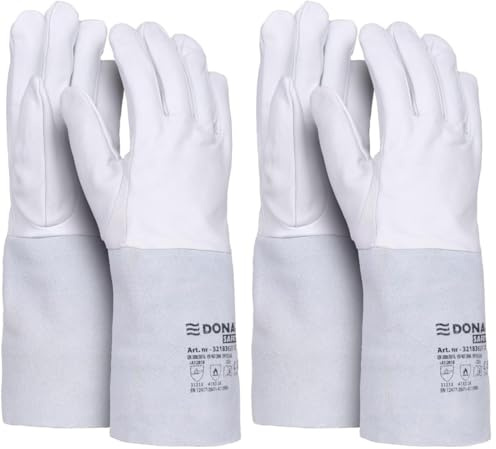 DONAU SAFETY Gants de soudeur en cuir pleine fleur de chèvre pour soudage TIG - Taille 9-1 paire - Doux et agréables - Gants de travail en cuir - Gants de protection