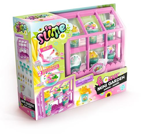 Canal Toys-So Slime Slime Flower Mini Garten – Slime Set zum Mischen & Dekorieren – Mini Gewächshaus mit 6 Blumentöpfen,Düften & Farbpulver – Charms, Deko & Sticker – Kreativ-Set Kinder ab 6 - SSC419