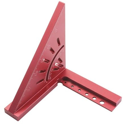 Grande goniometro quadrato per falegname, righello angolare 4590, 125 x 90 mm, in acciaio inox, adatto per l'uso quotidiano, leggero e compatto