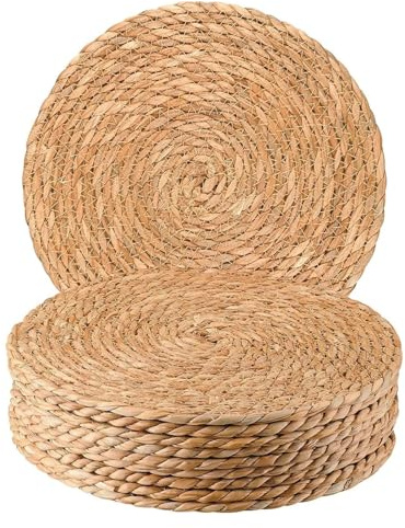 Almohadilla para el Suelo de Paja, Cojín Tejido Paja Redondo de la Estera for tamaños múltiples de la meditación del Piso(38x38cm)