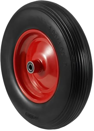 GREENSAPPIRE Schubkarrenrad 4.80/4.00-8 PU Vollgummi pannensicher – Ersatzrad für Schubkarre mit Rillenprofil, langlebiges PU Rad für Gartenkarre, Sackkarre & Transportwagen