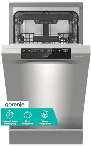 Gorenje GS541C10X Geschirrspüler/Freistehend/ 45 Breite/ 10 Maßgedecke/ 5 Programme/ 15min Schnellwaschgang/Eco-Programm/MultiClack/Selbstreinigender Filter/dritter Sprüharm/TotalDry/EEK C