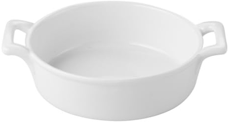 Ciotola da Zuppa da Cucina 9 Pollici in Ceramica Bianca con Manici