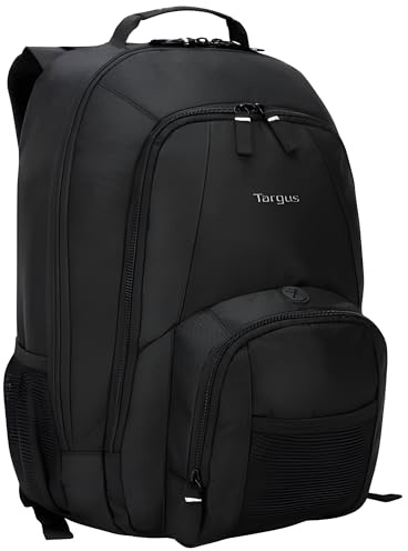 Targus Groove professionell ryggsäck för bärbar dator med vadderat fack, hållbart PVC-beständigt material, fickor på fram- och sidan, skyddsfodralet passar 16-tums bärbar dator, svart (CVR600)