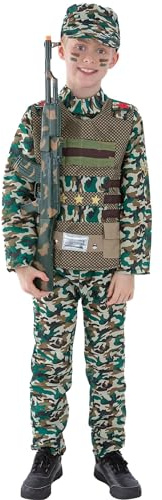 Smiffys Camouflage Military Boy Costume, Green Halloween und Karneval