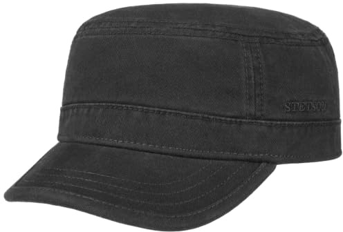 Stetson Gosper Army Urban Cappellino da Donna/Uomo - Capellino Army in Cotone - Cappellino Militare con Protezione UV - Cappello Estivo e Invernale - Berretto Nero XXL (62-63 cm)