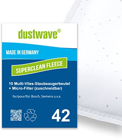 10 Staubsaugerbeutel + Filter passend für Siemens Big Bag 3 l Serie, Org. Gr. Typ K, Org. Gr. VZ 71 AFK von dustwave® Qualität Made in Germany
