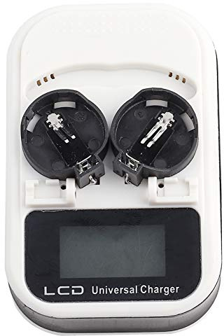 ASHATA Chargeur, Pile Bouton Rechargeable au Lithium, Chargeur 2 pièces Rechargeable, Performances Stables, Facile à Transporter, Courant de Sortie Maximal de 300 mA(Transl)