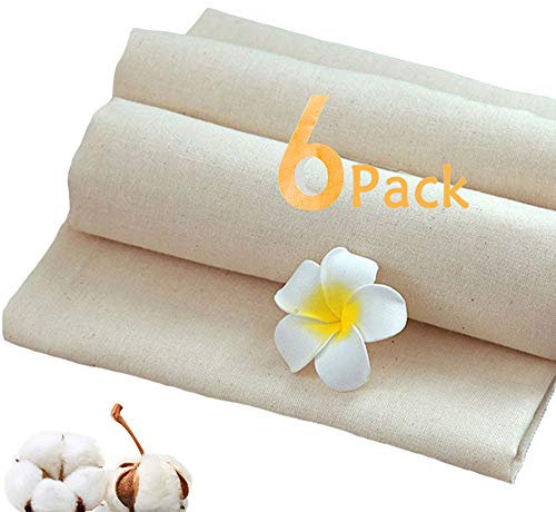 Käsetuch 6 Stück, Vielseitige Cheesecloth Küche Dampftuch, Käsetücher/Filtertuch/Seihtuch/Abseihtuch für Dampfende Lebensmittel, Butter, Lagerung Trockener Lebensmittel, Lebensmittelfiltration