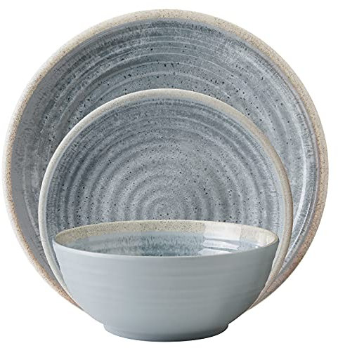 Camping Melamin-Geschirr Set 12-teilig Teller & Müsli-Schalen - Unzerbrechlich für Wohnmobil, Wohnwagen, Bulli & Camper - Spülmaschinenfest & Kompakt - Retro, Boho | SUNDREAM Mirage