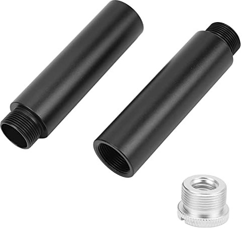 2 Stück Mikrofonständer Verlängerungsrohr, Mikrofonhalter Verlängerungsstangen mit 1 Stück Metalladapter 3/8 Buchse auf 5/8 Außengewinde Adapter