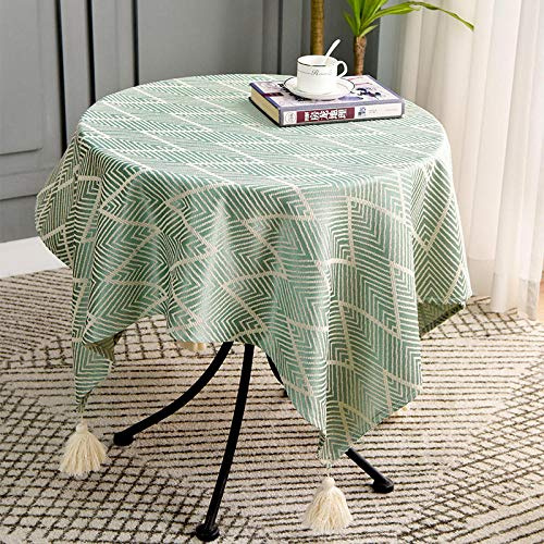 XQSSB Mantel Mesa Rectangular Antimanchas Cubremesa Thick Durable para de Hogar Picnic del Hotel Tienda de Café Green 130 × 180cm