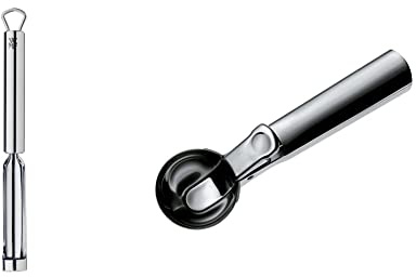 WMF Apfelausstecher 21,5 cm Profi Plus Cromargan Edelstahl rostfrei teilmattiert spülmaschinengeeignet & Gourmet Eisportionierer 18 cm, Eislöffel mit Auswerfer, Cromargan Edelstahl poliert