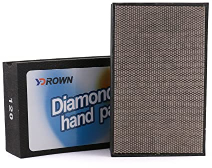 YDROWN 120 Grit Diamond Hand Polishing Pads Foam Back for Glass Ceramics Concrete Stone Smoothing Polishing (120 Grit)
