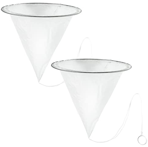 Luwint 2 Pack Honey Strainer Bags, 400 Micron Fine Nylon Mesh Filter with Stainless Steel Ring for 5 Gallon Bucket, Reusable Conical Food Filter for Honey, Beer, Nut Milk, Wine, Juice