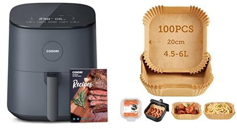 COSORI Air Fryer XL 4,7L avec 9 Programmes, 1500W Airfryer de 75 °C à 230 °C, Friteuse sans Huile Silencieuse y Compris PRÉCHAUFFAGE/GARDER AU CHAUD/SHAKE, avec 100+ recettes
