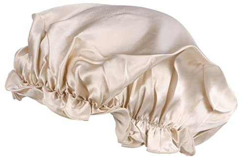 FRCOLOR 1stück Seiden Schlafhaube Für Elastische Wellenrandhaube Und Atmungsaktiv Für Schlaf Make-up Und Pflege Khaki
