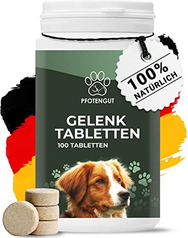 PFOTENGUT® Gelenktabletten Hund [Verbesserte Version 2026] - 100 Gelenktabletten für Hunde mit Grünlippmuschel, MSM, Teufelskralle, Kollagen & Ingwer - Hunde Gelenktabletten für Starke Gelenke