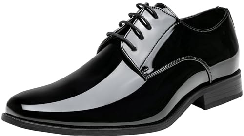 Jousen Mens Dress Shoes Formal Business Oxford Shoe Tuxedo Dress Shoes for Men (AMY9051A Black 10)